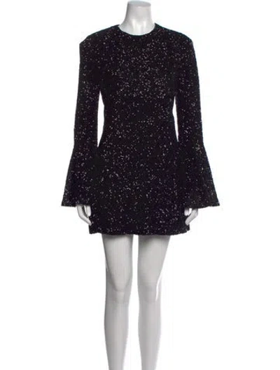 Pre-owned Frame Patterned Mini Dress In Black