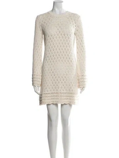 Pre-owned Frame Patterned Mini Dress In Neutrals