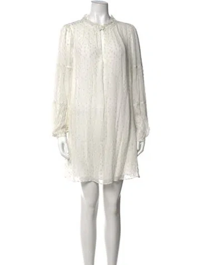 Pre-owned Frame Patterned Mini Dress W/ Tags In Metallic/neutrals