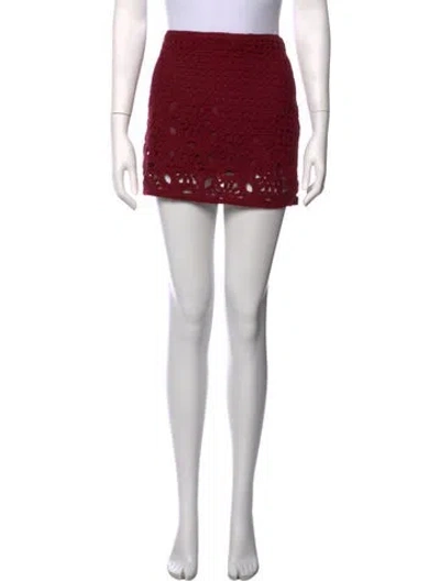 Pre-owned Frame Patterned Mini Skirt In Red