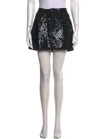 Pre-owned Frame Patterned Mini Skirt W/ Tags In Black
