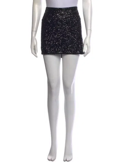Pre-owned Frame Patterned Mini Skirt W/ Tags In Black