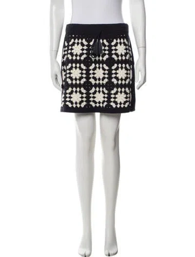 Pre-owned Frame Patterned Mini Skirt In White