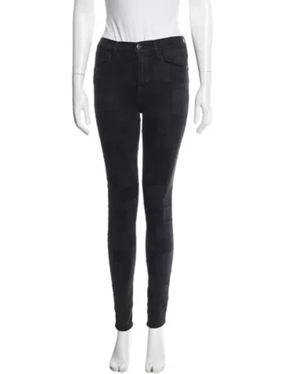 Pre-owned Frame Patterned Skinny Leg Pants In Blue