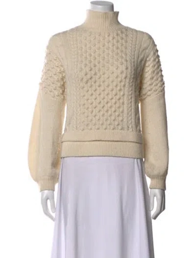 Pre-owned Frame Patterned Turtleneck Sweater In Neutral