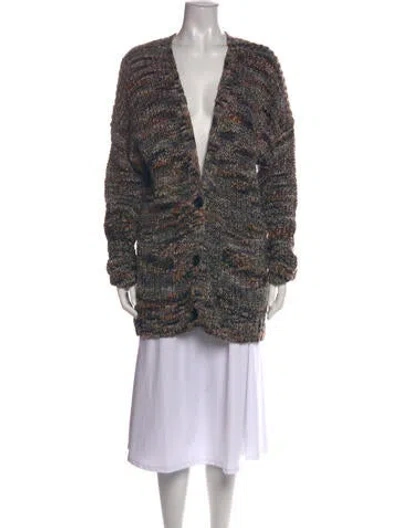 Pre-owned Frame Patterned V-neck Top In Neutral