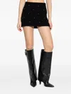 Frame Pearl-embellished Mini Skirt In Black