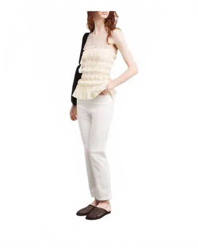 Frame Pencil Crop Straight Jeans In White