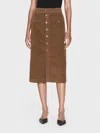 Frame Penelope Midi Skirt In Toast