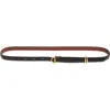 Frame Petit Crescent Leather Belt In Black