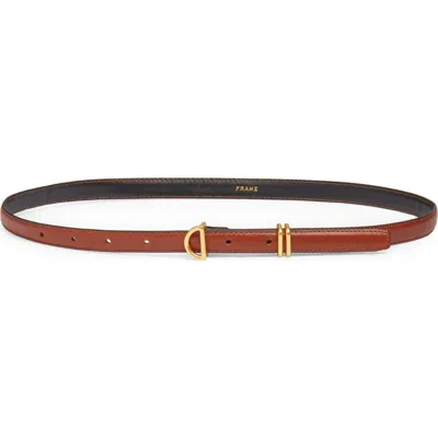 Frame Petit Crescent Leather Belt In Tobacco