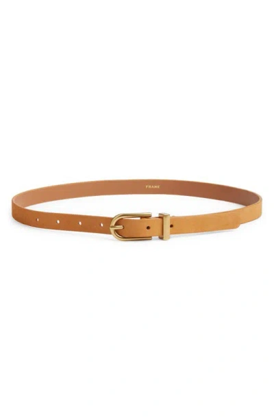 Frame Petit Simple Art Deco Leather Belt In Tan Suede