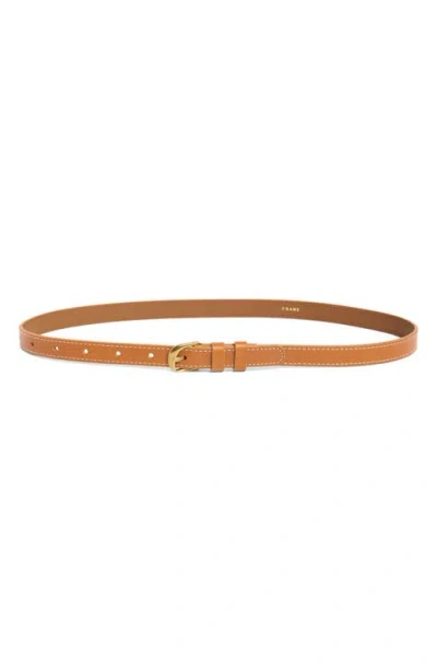 Frame Petit Twist Leather Belt In Cuoio