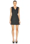 Frame Metallic Pinstriped Woven Mini Dress In Grey Lurex Multi