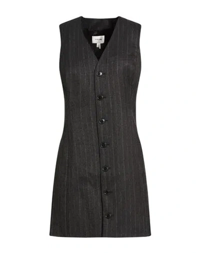 Frame Pinstripe Suiting Dress Woman Mini Dress Black Size M Polyester, Virgin Wool, Viscose, Elastan