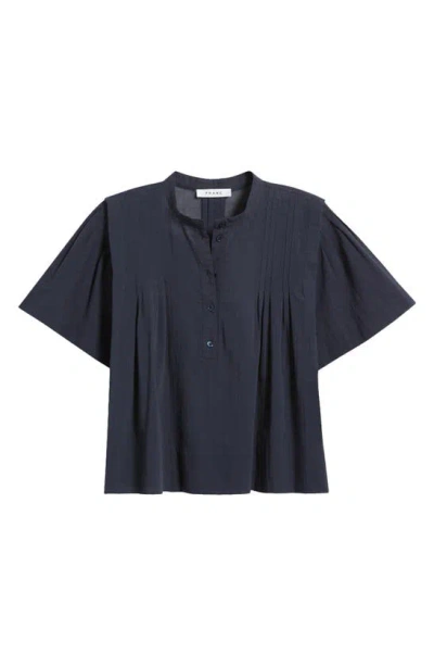 Frame Pintuck Front Button Top In Navy