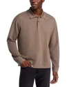 Frame Pique Regular Fit Long Sleeve Polo Shirt In Brown