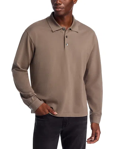 Frame Pique Regular Fit Long Sleeve Polo Shirt