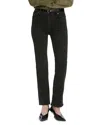 Frame Pixie Le Sleek High Rise Straight Leg Jeans In Meteor In Black