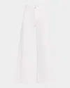 Frame Le Pixie Slim Palazzo Patch Pocket High Waist Wide Leg Jeans In White
