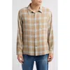Frame Plaid Button-up Shirt In Beige Plaid