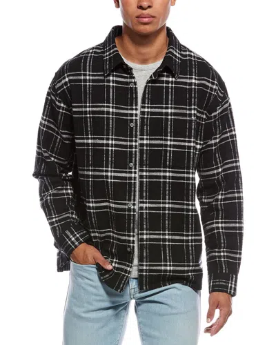 Frame Plaid Overshirt In Black
