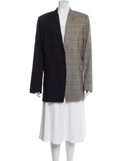 Pre-owned Frame Plaid Print Blazer In Black