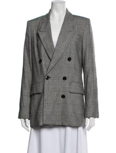 Pre-owned Frame Plaid Print Blazer In Green