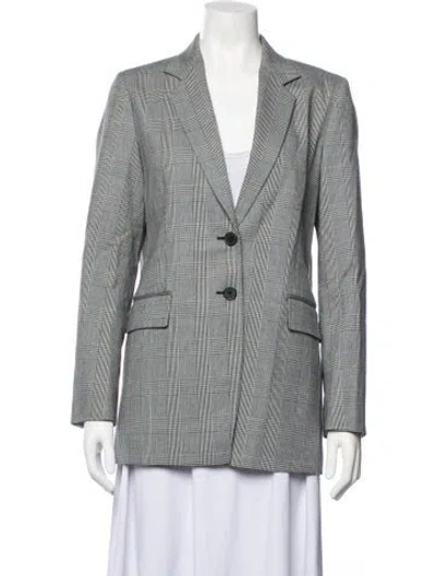 Pre-owned Frame Plaid Print Blazer In Grey