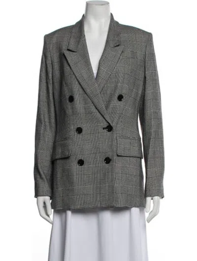 Pre-owned Frame Plaid Print Blazer In Grey