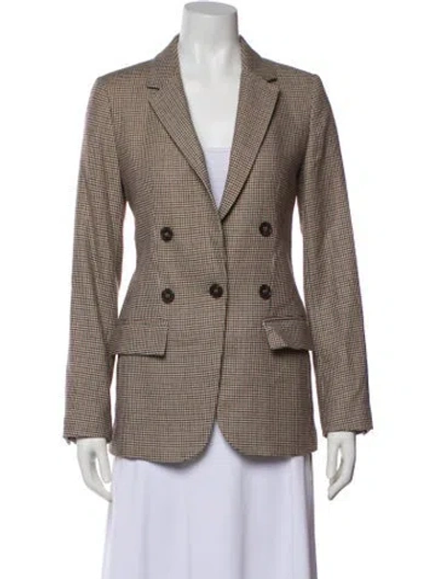 Pre-owned Frame Plaid Print Blazer In Neutral