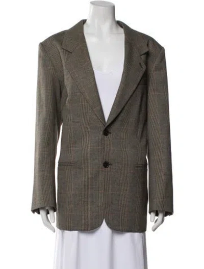 Pre-owned Frame Plaid Print Blazer In Neutral