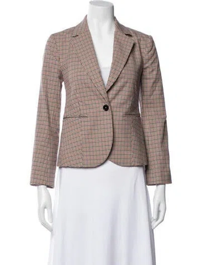 Pre-owned Frame Plaid Print Blazer In Neutral