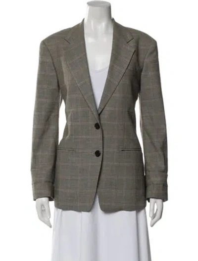 Pre-owned Frame Plaid Print Blazer In Neutral