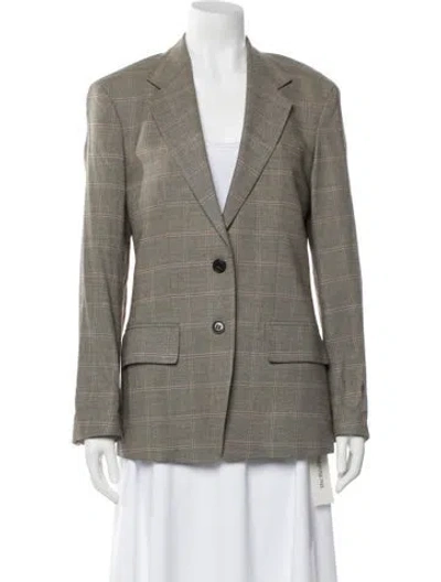 Pre-owned Frame Plaid Print Blazer In Neutral