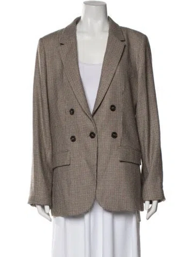 Pre-owned Frame Plaid Print Blazer In Neutral