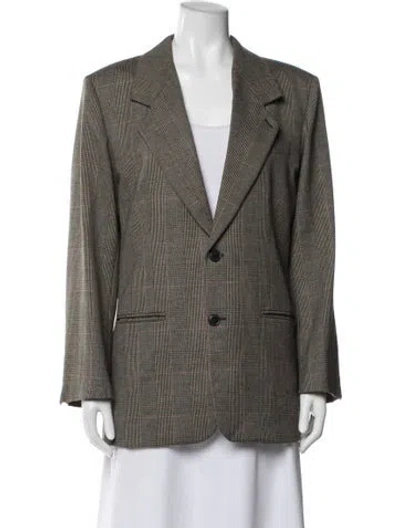 Pre-owned Frame Plaid Print Blazer In Neutral