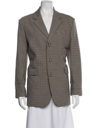 Pre-owned Frame Plaid Print Blazer In Neutral