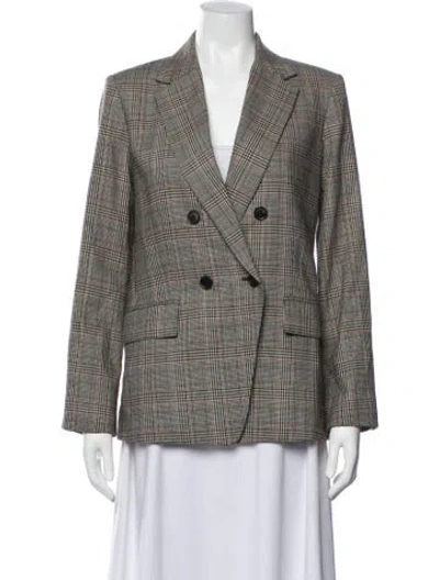 Pre-owned Frame Plaid Print Blazer In Neutral