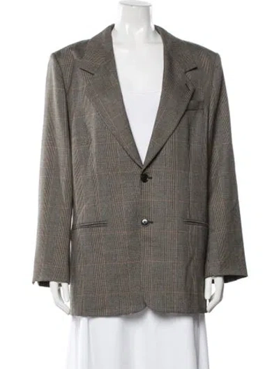 Pre-owned Frame Plaid Print Blazer In Neutrals