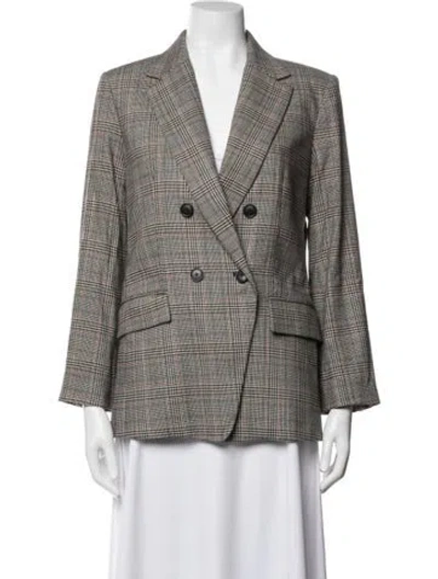 Pre-owned Frame Plaid Print Blazer In Neutrals
