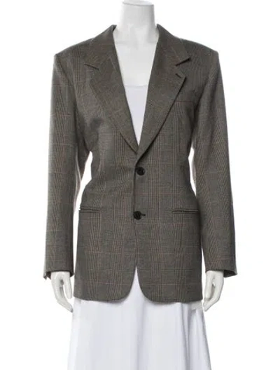 Pre-owned Frame Plaid Print Blazer W/ Tags In Green