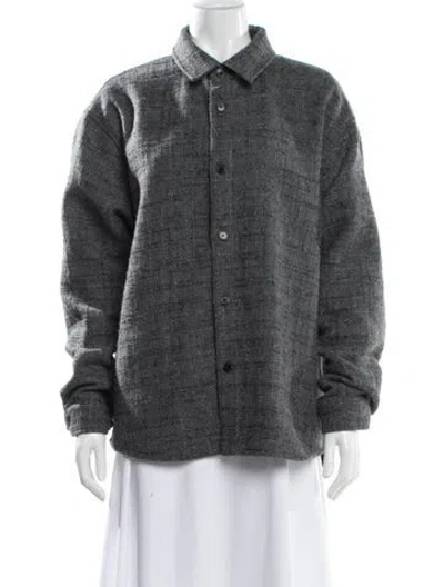 Pre-owned Frame Plaid Print Denim Jacket In Gray