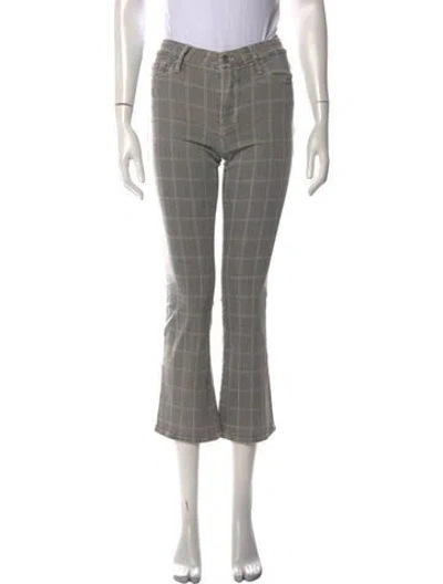 Pre-owned Frame Plaid Print Flared Pants In Neutrals