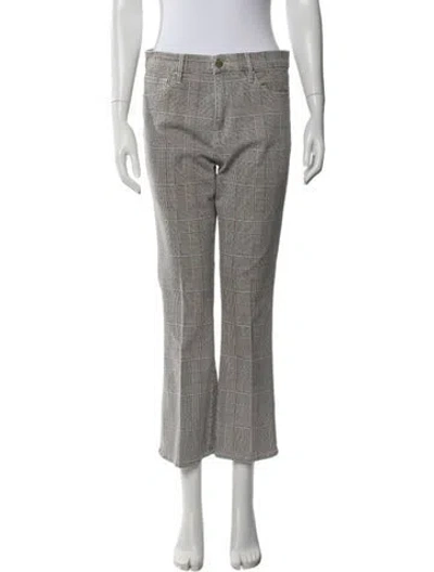 Pre-owned Frame Plaid Print Flared Pants In Neutrals