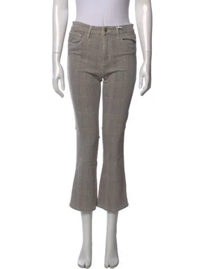 Pre-owned Frame Plaid Print Flared Pants W/ Tags In Black/red/white