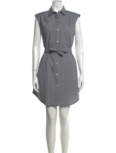 Pre-owned Frame Plaid Print Knee-length Dress In Black