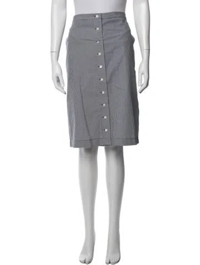 Pre-owned Frame Plaid Print Midi Length Skirt W/ Tags In Blue/white
