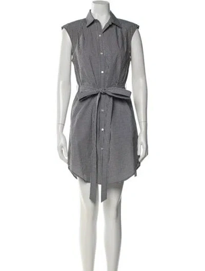 Pre-owned Frame Plaid Print Mini Dress In Black/white