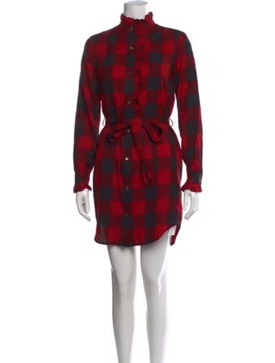 Pre-owned Frame Plaid Print Mini Dress In Multi